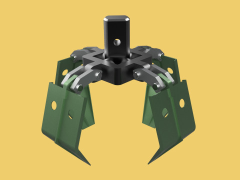 WOOD LOG TREE CRANE ATTACHMENT ARM LOADER LIFTING GRABBER JAWS 3D Model