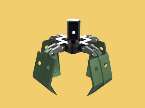 WOOD LOG TREE CRANE ATTACHMENT ARM LOADER LIFTING GRABBER JAWS 3D Model