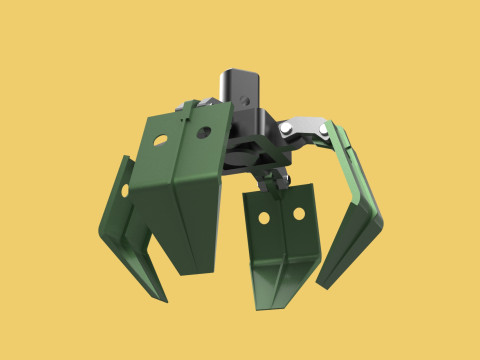 WOOD LOG TREE CRANE ATTACHMENT ARM LOADER LIFTING GRABBER JAWS 3D Model
