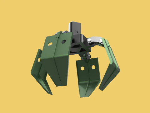 WOOD LOG TREE CRANE ATTACHMENT ARM LOADER LIFTING GRABBER JAWS 3D Model