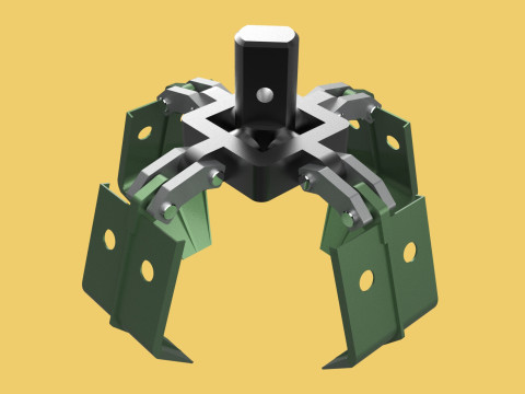WOOD LOG TREE CRANE ATTACHMENT ARM LOADER LIFTING GRABBER JAWS 3D Model