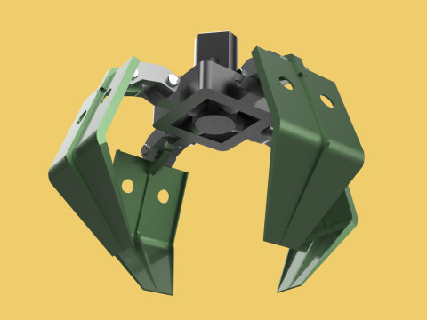 WOOD LOG TREE CRANE ATTACHMENT ARM LOADER LIFTING GRABBER JAWS 3D Model