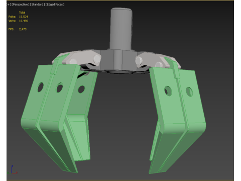WOOD LOG TREE CRANE ATTACHMENT ARM LOADER LIFTING GRABBER JAWS 3D Model