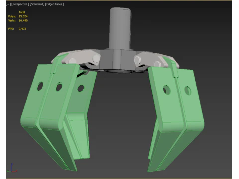 WOOD LOG TREE CRANE ATTACHMENT ARM LOADER LIFTING GRABBER JAWS 3D Model