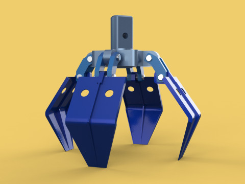 THUMB GRAB BUCKET CRANE ATTACHMENT ARM GRABBER GRAPPLE HOOK JAW Modelo 3D