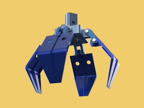 THUMB GRAB BUCKET CRANE ATTACHMENT ARM GRABBER GRAPPLE HOOK JAW Modelo 3D