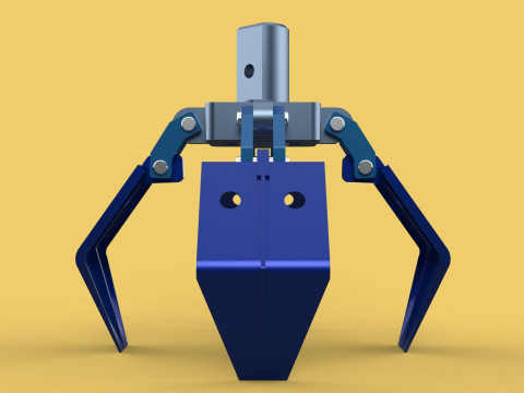 THUMB GRAB BUCKET CRANE ATTACHMENT ARM GRABBER GRAPPLE HOOK JAW Modelo 3D