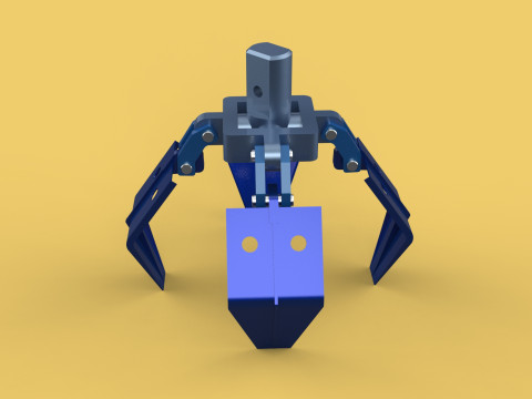 THUMB GRAB BUCKET CRANE ATTACHMENT ARM GRABBER GRAPPLE HOOK JAW Modelo 3D