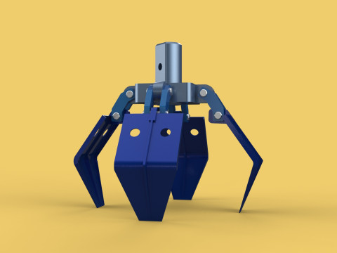THUMB GRAB BUCKET CRANE ATTACHMENT ARM GRABBER GRAPPLE HOOK JAW Modelo 3D