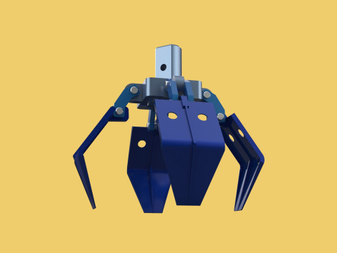 THUMB GRAB BUCKET CRANE ATTACHMENT ARM GRABBER GRAPPLE HOOK JAW Modelo 3D