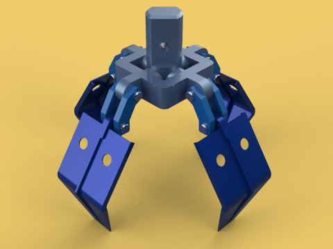 THUMB GRAB BUCKET CRANE ATTACHMENT ARM GRABBER GRAPPLE HOOK JAW Modelo 3D