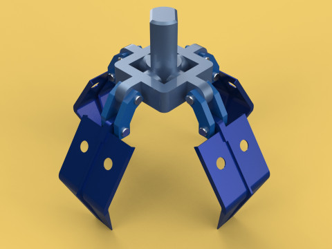 THUMB GRAB BUCKET CRANE ATTACHMENT ARM GRABBER GRAPPLE HOOK JAW Modelo 3D