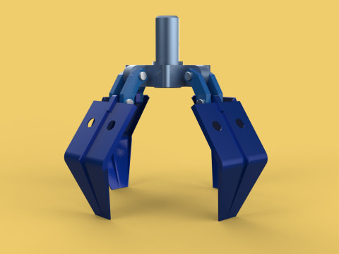 THUMB GRAB BUCKET CRANE ATTACHMENT ARM GRABBER GRAPPLE HOOK JAW Modelo 3D