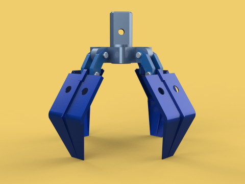 THUMB GRAB BUCKET CRANE ATTACHMENT ARM GRABBER GRAPPLE HOOK JAW Modelo 3D