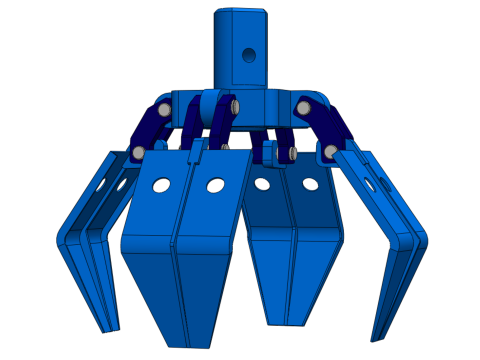 THUMB GRAB BUCKET CRANE ATTACHMENT ARM GRABBER GRAPPLE HOOK JAW Modelo 3D