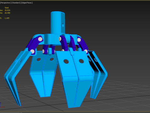 THUMB GRAB BUCKET CRANE ATTACHMENT ARM GRABBER GRAPPLE HOOK JAW Modelo 3D
