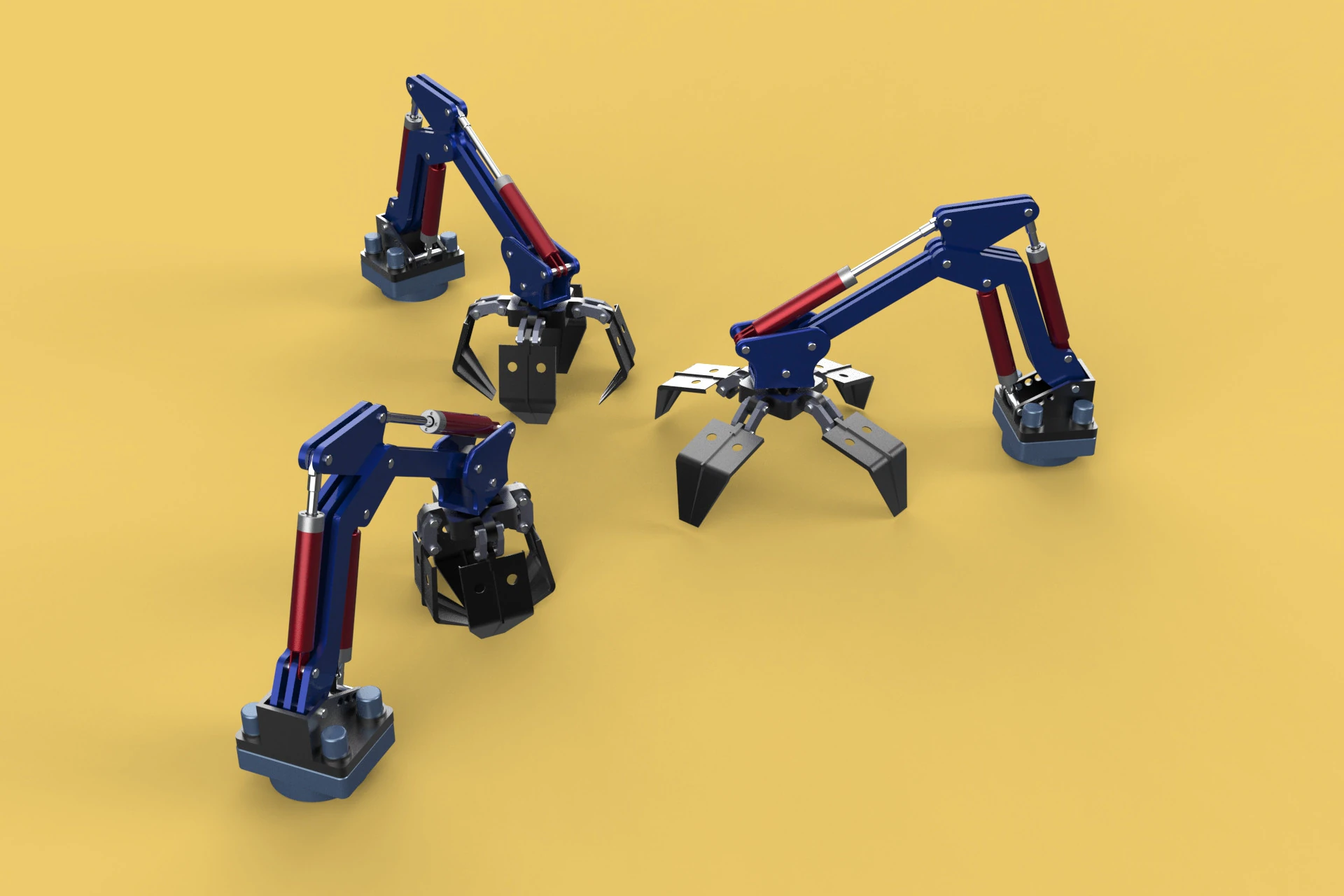 ARM THUMB GRAB BUCKET LOADER LIFTING CRANE GRABBER GRAPPLE JAW 3D Model .c4d .max .obj .3ds .fbx .stl .blend 