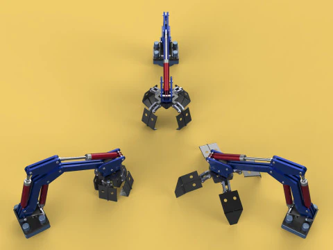 ARM THUMB GRAB BUCKET LOADER LIFTING CRANE GRABBER GRAPPLE JAW 3D Model
