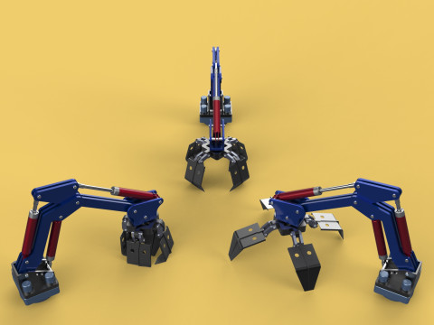 ARM THUMB GRAB BUCKET LOADER LIFTING CRANE GRABBER GRAPPLE JAW 3D 모델
