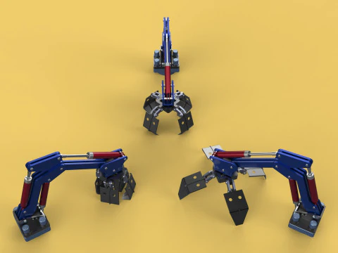 ARM THUMB GRAB BUCKET LOADER LIFTING CRANE GRABBER GRAPPLE JAW 3D Model