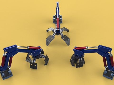 ARM THUMB GRAB BUCKET LOADER LIFTING CRANE GRABBER GRAPPLE JAW 3D 모델