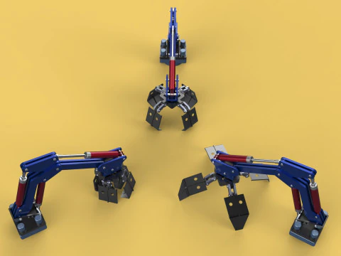 ARM THUMB GRAB BUCKET LOADER LIFTING CRANE GRABBER GRAPPLE JAW 3D Model