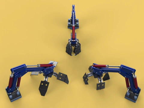 ARM THUMB GRAB BUCKET LOADER LIFTING CRANE GRABBER GRAPPLE JAW 3D Model