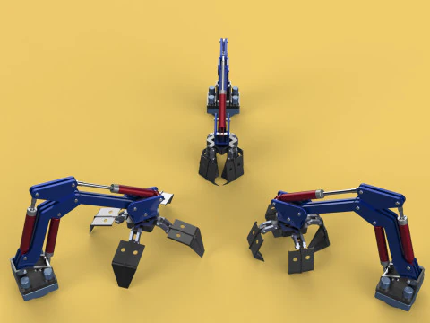 ARM THUMB GRAB BUCKET LOADER LIFTING CRANE GRABBER GRAPPLE JAW 3D Model
