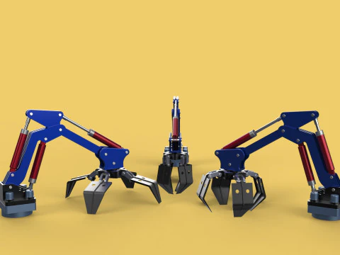 ARM THUMB GRAB BUCKET LOADER LIFTING CRANE GRABBER GRAPPLE JAW 3D Model