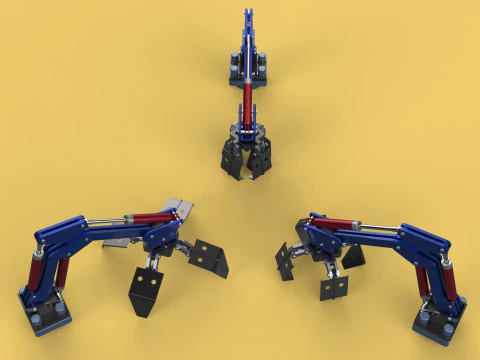 ARM THUMB GRAB BUCKET LOADER LIFTING CRANE GRABBER GRAPPLE JAW 3D Model