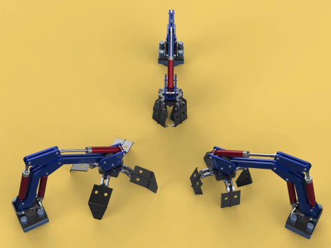 ARM THUMB GRAB BUCKET LOADER LIFTING CRANE GRABBER GRAPPLE JAW 3D Model