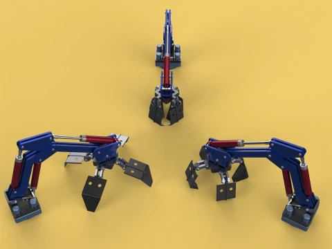 ARM THUMB GRAB BUCKET LOADER LIFTING CRANE GRABBER GRAPPLE JAW 3D Model