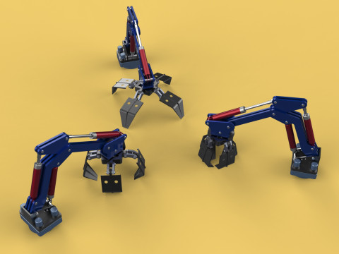 ARM THUMB GRAB BUCKET LOADER LIFTING CRANE GRABBER GRAPPLE JAW 3D 모델