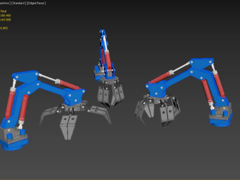 ARM THUMB GRAB BUCKET LOADER LIFTING CRANE GRABBER GRAPPLE JAW 3D Model