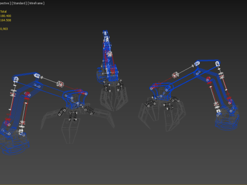 ARM THUMB GRAB BUCKET LOADER LIFTING CRANE GRABBER GRAPPLE JAW 3D 모델