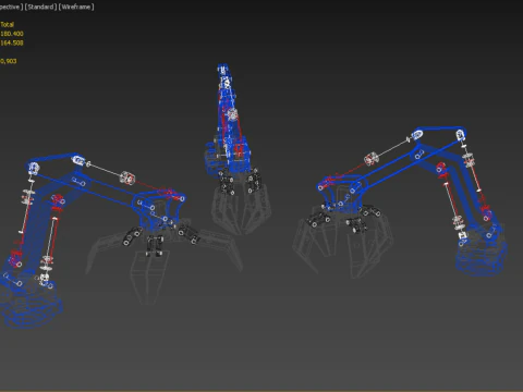 ARM THUMB GRAB BUCKET LOADER LIFTING CRANE GRABBER GRAPPLE JAW 3D Model