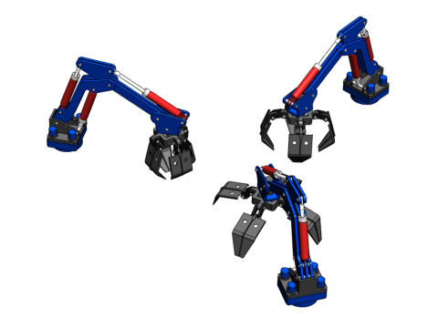 ARM THUMB GRAB BUCKET LOADER LIFTING CRANE GRABBER GRAPPLE JAW 3D 모델