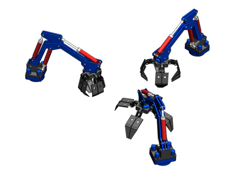 ARM THUMB GRAB BUCKET LOADER LIFTING CRANE GRABBER GRAPPLE JAW 3D Model