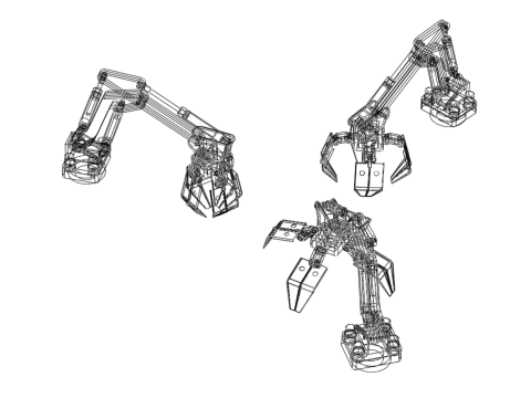 ARM THUMB GRAB BUCKET LOADER LIFTING CRANE GRABBER GRAPPLE JAW 3D 모델
