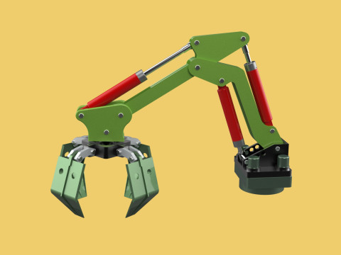 HYDRAULIC WOOD LOG TREE LOADER GRAB CRANE LIFTING GRABBER JAWS Modelo 3D