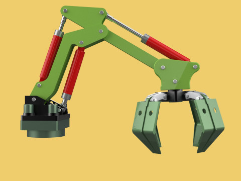 HYDRAULIC WOOD LOG TREE LOADER GRAB CRANE LIFTING GRABBER JAWS Modelo 3D