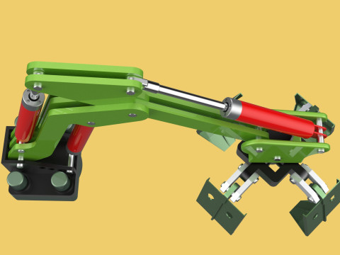 HYDRAULIC WOOD LOG TREE LOADER GRAB CRANE LIFTING GRABBER JAWS Modelo 3D