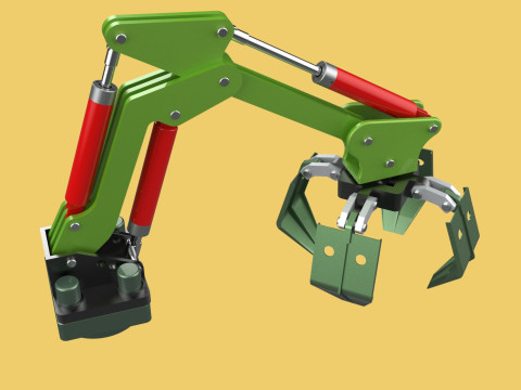 HYDRAULIC WOOD LOG TREE LOADER GRAB CRANE LIFTING GRABBER JAWS Modelo 3D