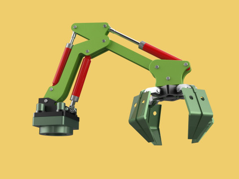 HYDRAULIC WOOD LOG TREE LOADER GRAB CRANE LIFTING GRABBER JAWS Modelo 3D