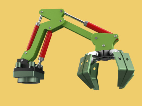 HYDRAULIC WOOD LOG TREE LOADER GRAB CRANE LIFTING GRABBER JAWS Modelo 3D