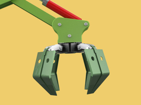 HYDRAULIC WOOD LOG TREE LOADER GRAB CRANE LIFTING GRABBER JAWS Modelo 3D