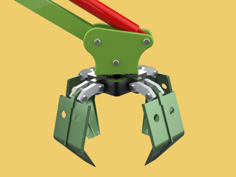 HYDRAULIC WOOD LOG TREE LOADER GRAB CRANE LIFTING GRABBER JAWS Modelo 3D