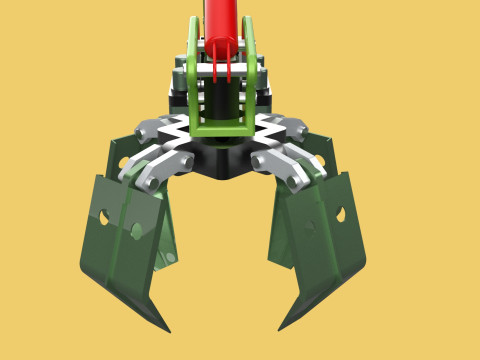 HYDRAULIC WOOD LOG TREE LOADER GRAB CRANE LIFTING GRABBER JAWS Modelo 3D