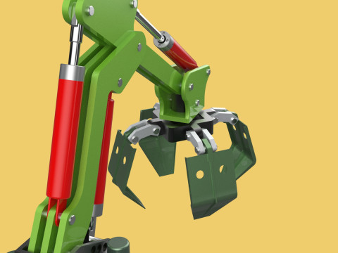 HYDRAULIC WOOD LOG TREE LOADER GRAB CRANE LIFTING GRABBER JAWS Modelo 3D