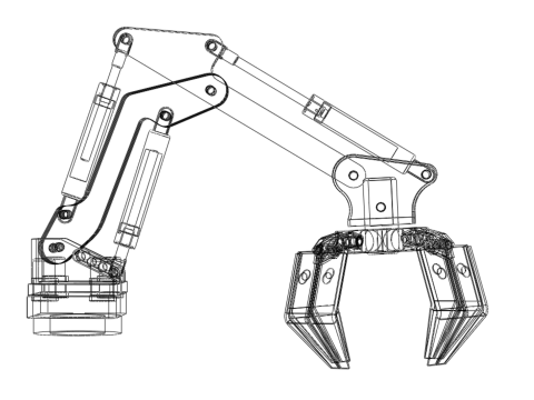 HYDRAULIC WOOD LOG TREE LOADER GRAB CRANE LIFTING GRABBER JAWS Modelo 3D